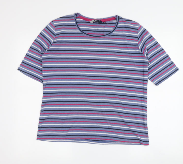Isle Women's Multicoloured Striped T-Shirt Size 14