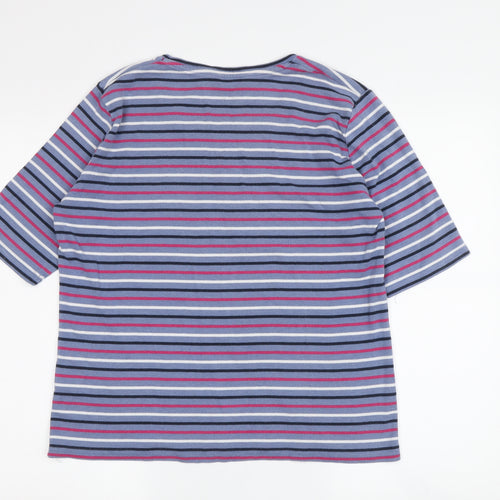 Isle Women's Multicoloured Striped T-Shirt Size 14