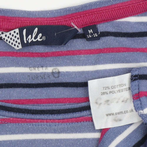 Isle Women's Multicoloured Striped T-Shirt Size 14