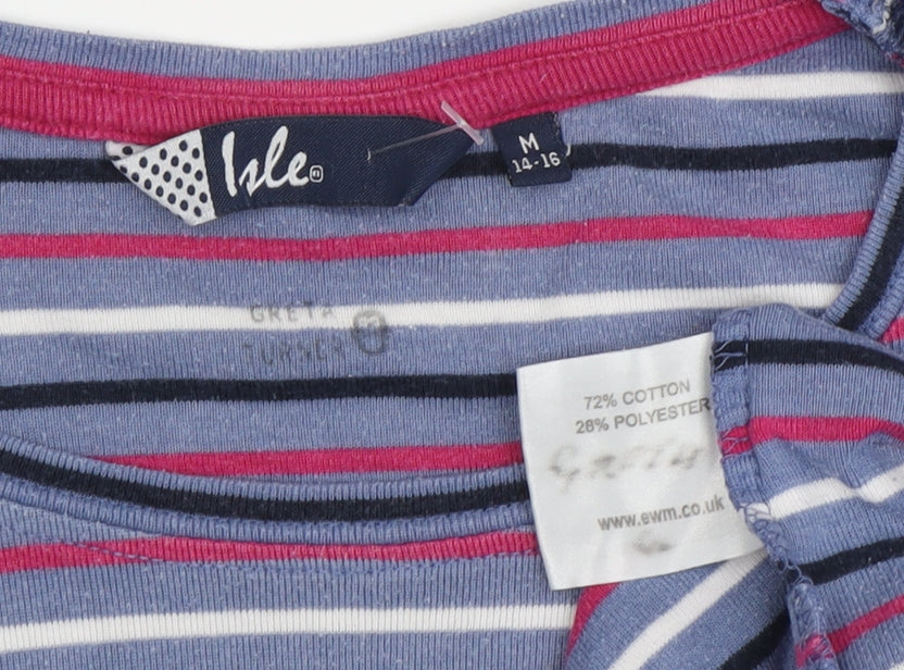 Isle Women's Multicoloured Striped T-Shirt Size 14