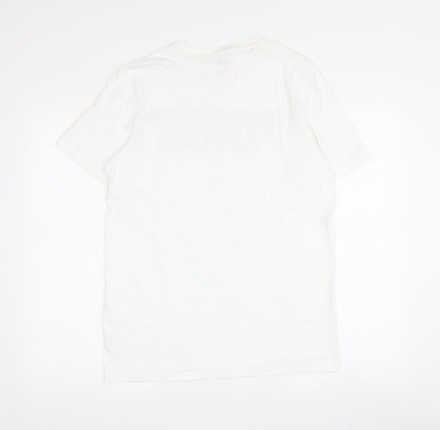 Puma Men's White S Crew Neck Logo T-Shirt