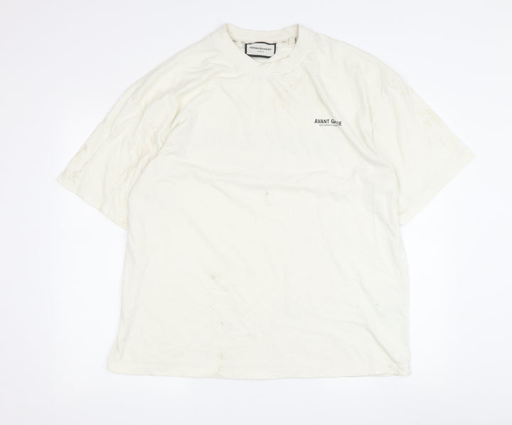 Avant Garde White T-Shirt, Men's L, Graphic Print