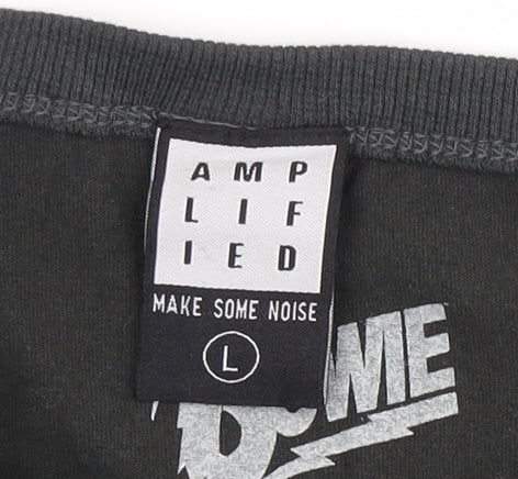 Amplified Men's Bowie Black T-Shirt - Large, Music Graphic