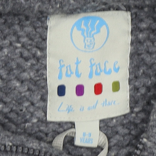 Fat Face Boys Grey Knit Hoodie, 8-9 Years, Wool Blend