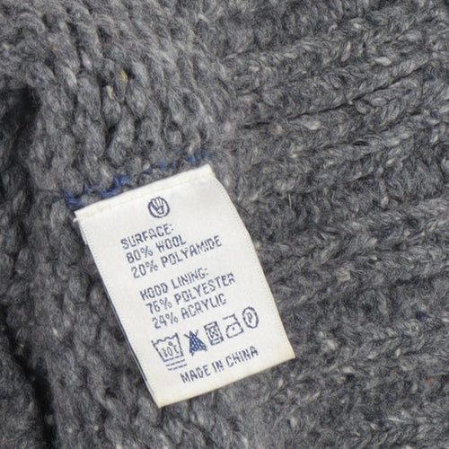 Fat Face Boys Grey Knit Hoodie, 8-9 Years, Wool Blend