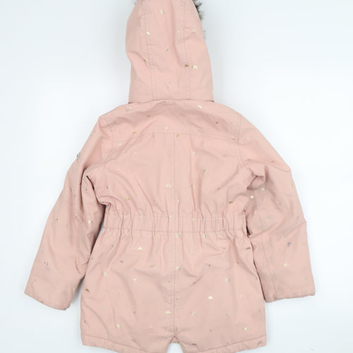Joules Girls Pink Parka Coat 8-9 Years Hooded Lined