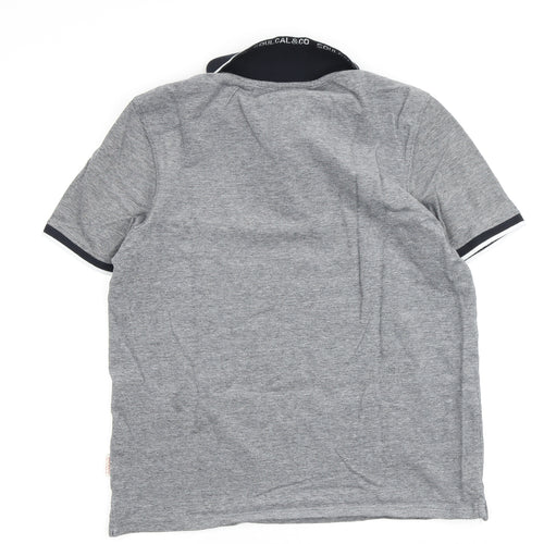 SoulCal & Co Men's Grey Short Sleeve Polo M