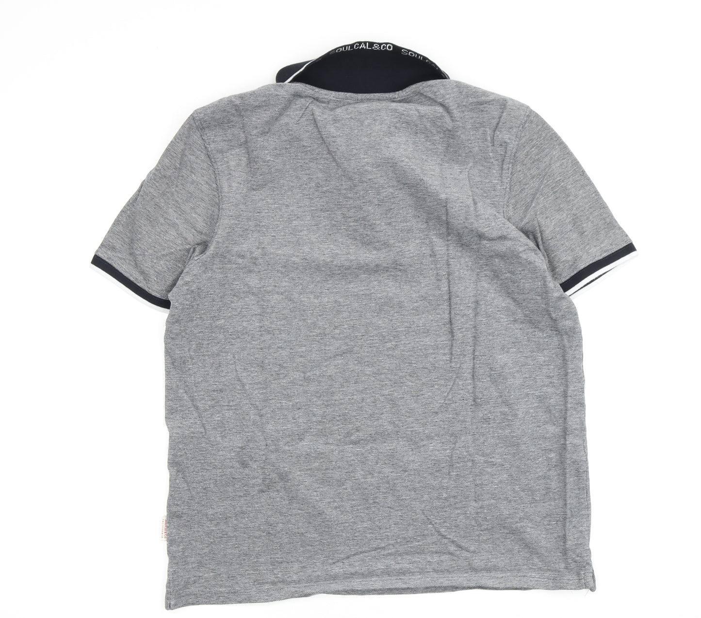SoulCal & Co Men's Grey Short Sleeve Polo M