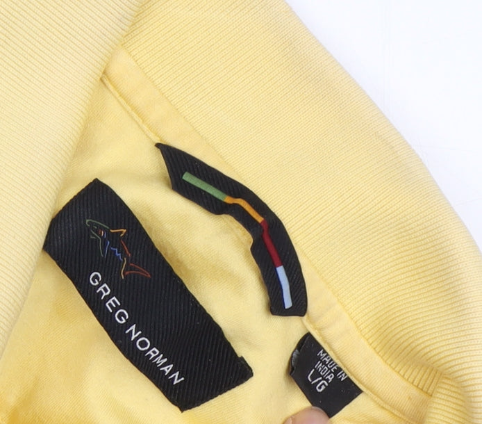 Greg Norman Men's Yellow Golf Polo Shirt L