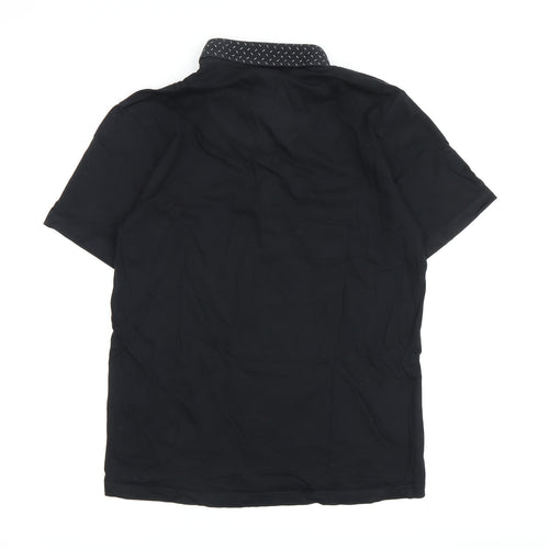 Swade Men's Black Polo Shirt M Short Sleeve Casual