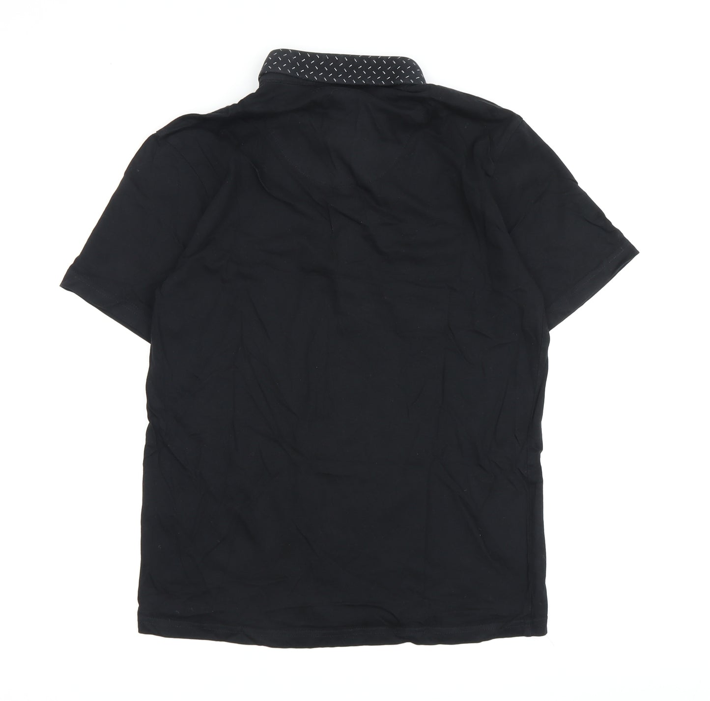 Swade Men's Black Polo Shirt M Short Sleeve Casual