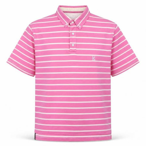 Karl Kertess Men’s Pink Striped Polo Shirt L