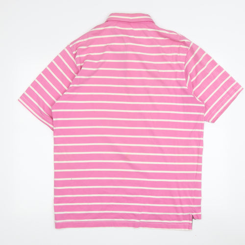 Karl Kertess Men’s Pink Striped Polo Shirt L