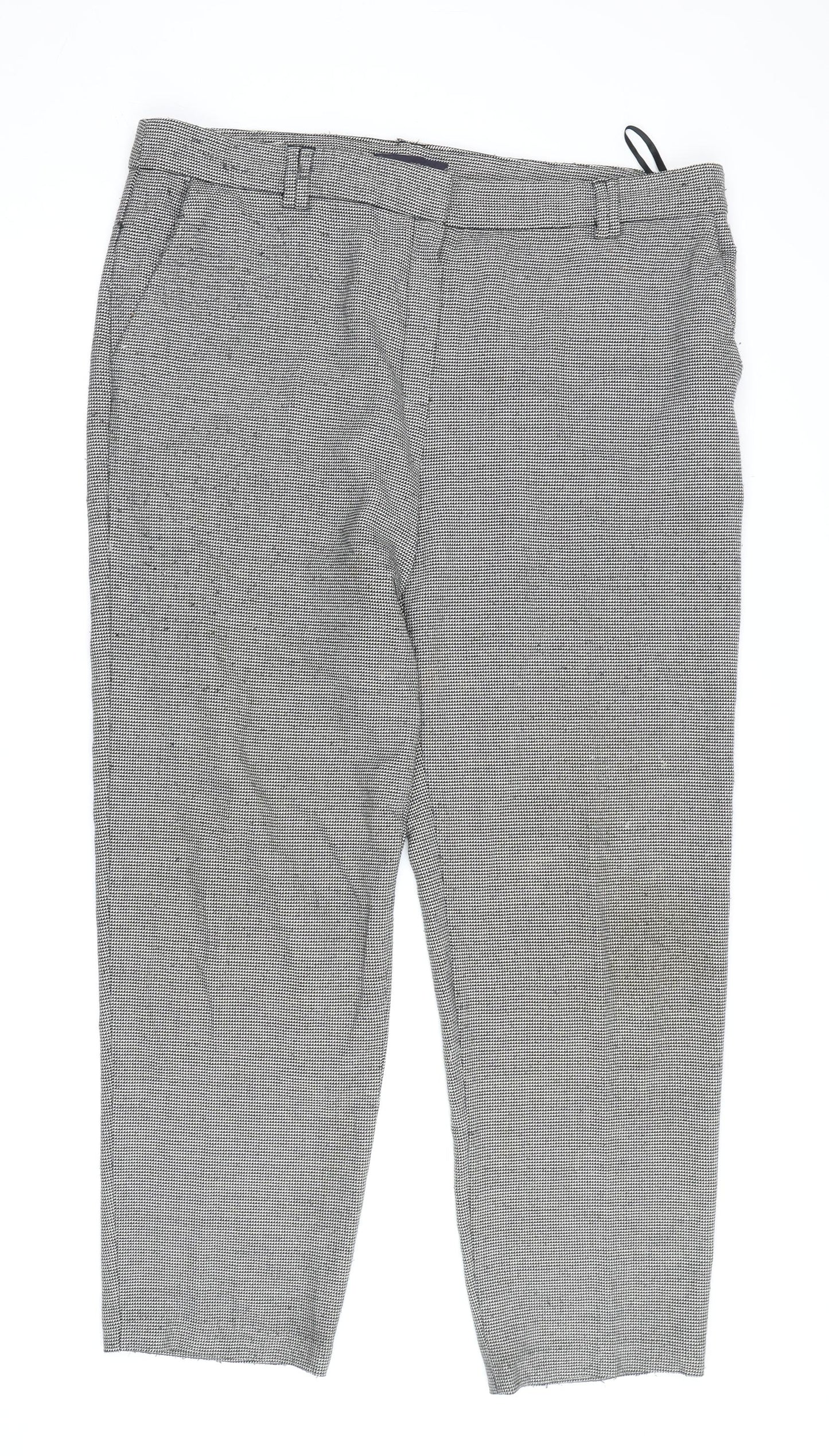 Marks and Spencer Women's Black Geometric Trousers Size 16