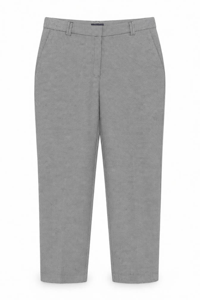 Front view of Marks & Spencer Women's Black Geometric Trousers, size 16