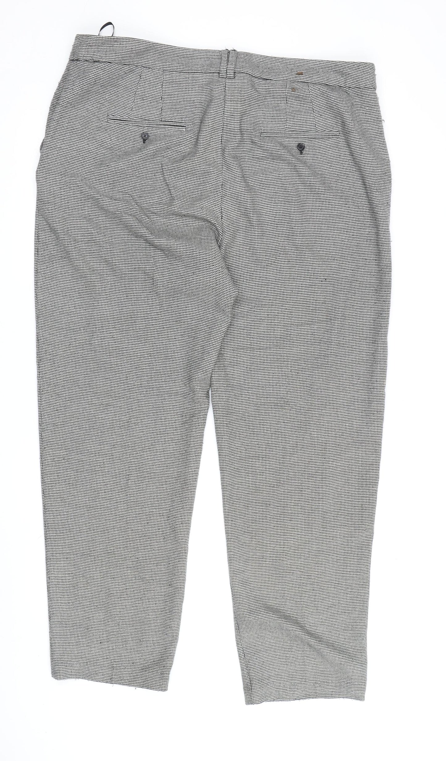 Marks and Spencer Women's Black Geometric Trousers Size 16