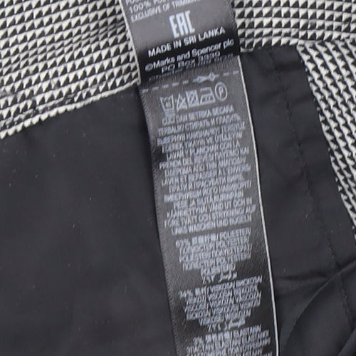 Marks and Spencer Women's Black Geometric Trousers Size 16