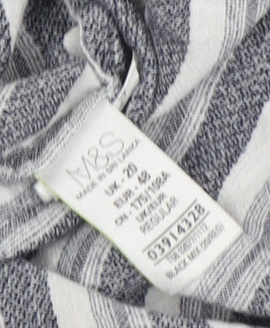 Marks and Spencer Women's Grey Striped Shift Dress Size 20