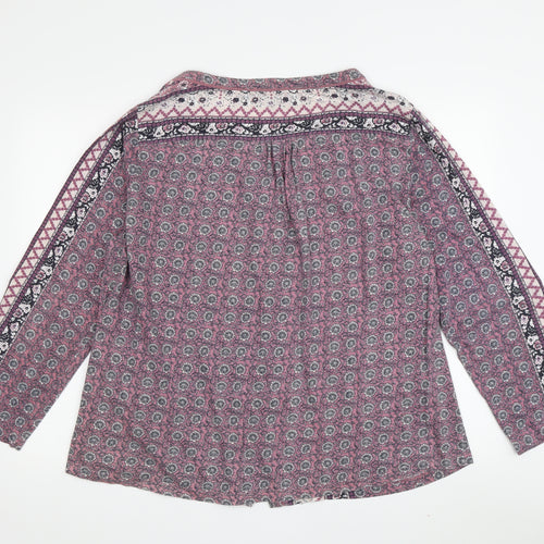 Isle Essentials Women's Multicoloured Geometric 3/4 Sleeve Shirt
