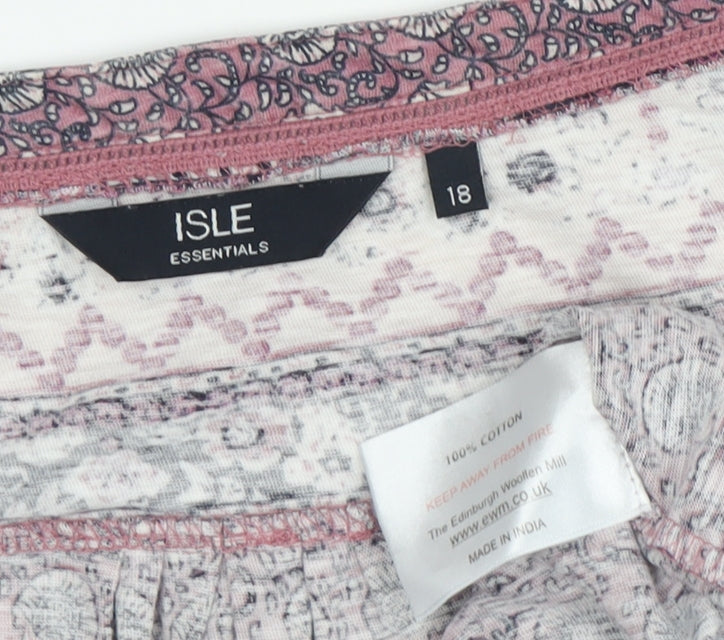 Isle Essentials Women's Multicoloured Geometric 3/4 Sleeve Shirt