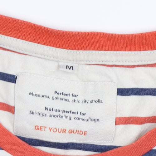 GET YOUR GUIDE Men's Multicoloured Striped T-Shirt M