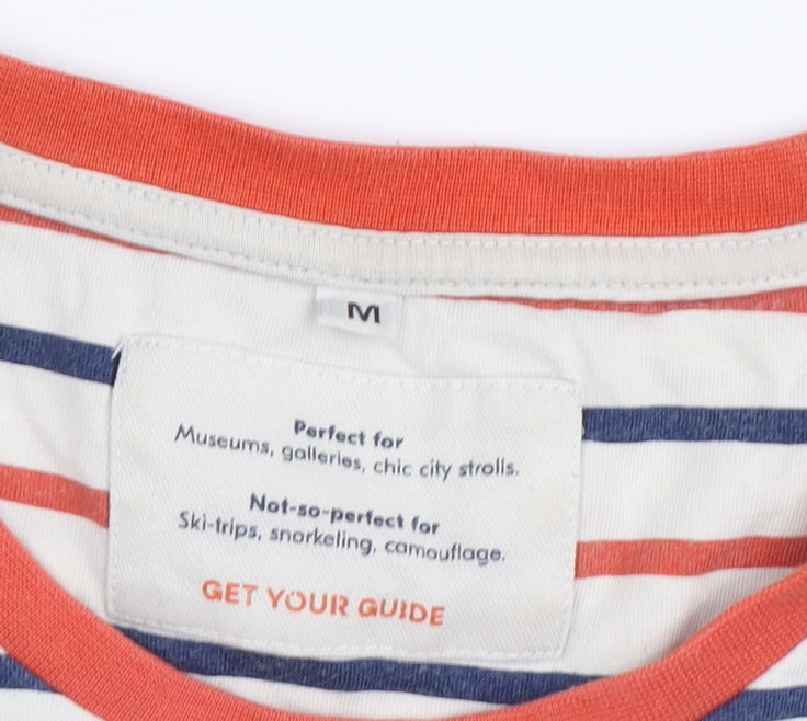 GET YOUR GUIDE Men's Multicoloured Striped T-Shirt M
