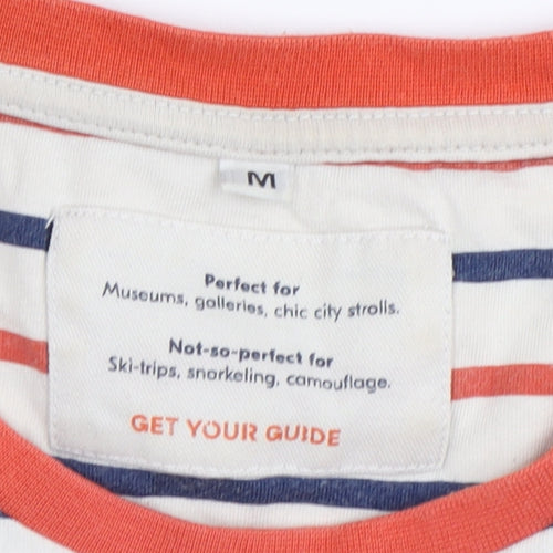 GET YOUR GUIDE Men's Multicoloured Striped T-Shirt M