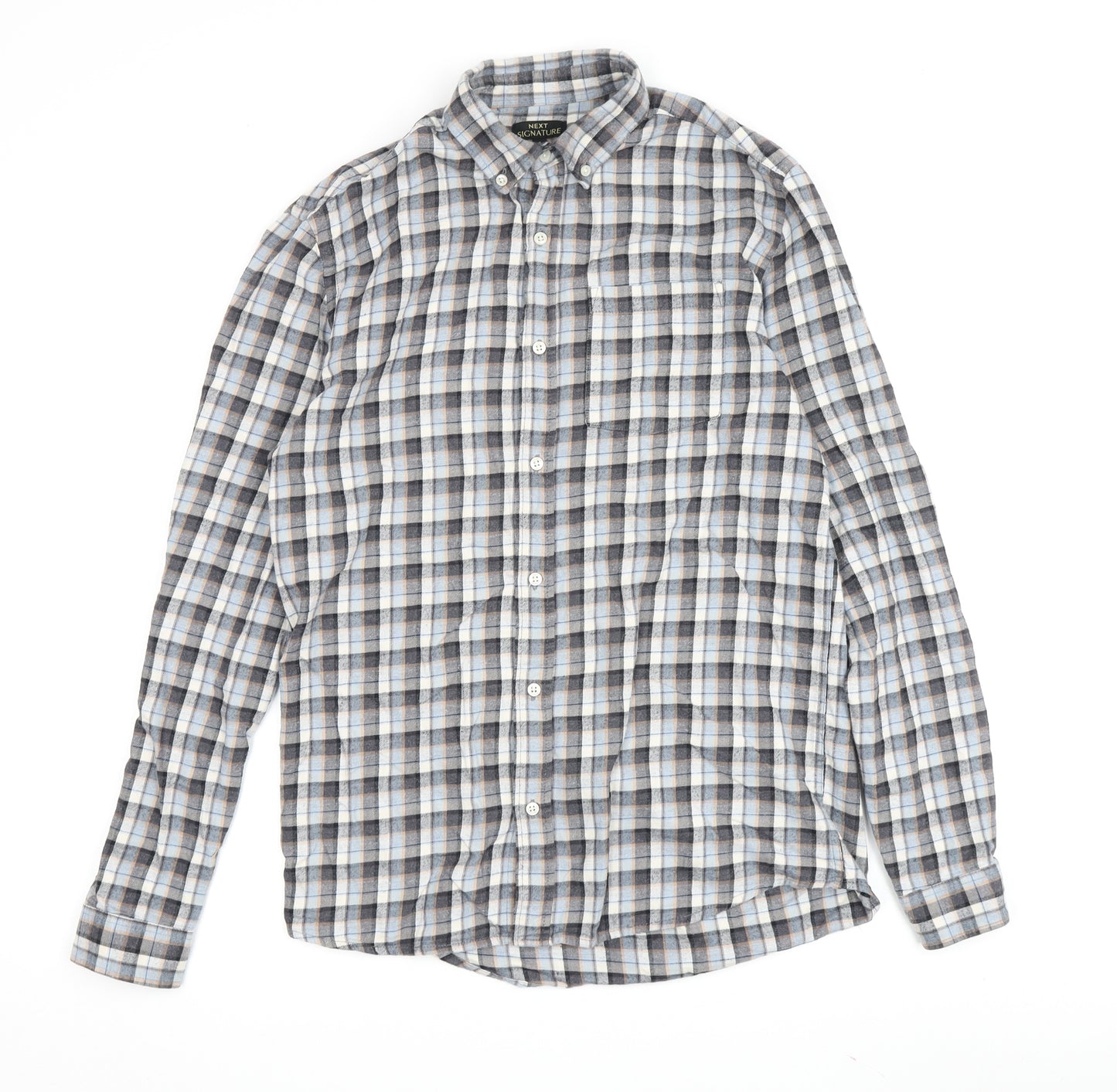 Next Signature Men's Grey Check Shirt Size S