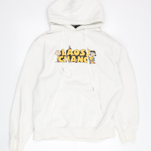 Semantics Men's White Cartoon Pullover Hoodie M