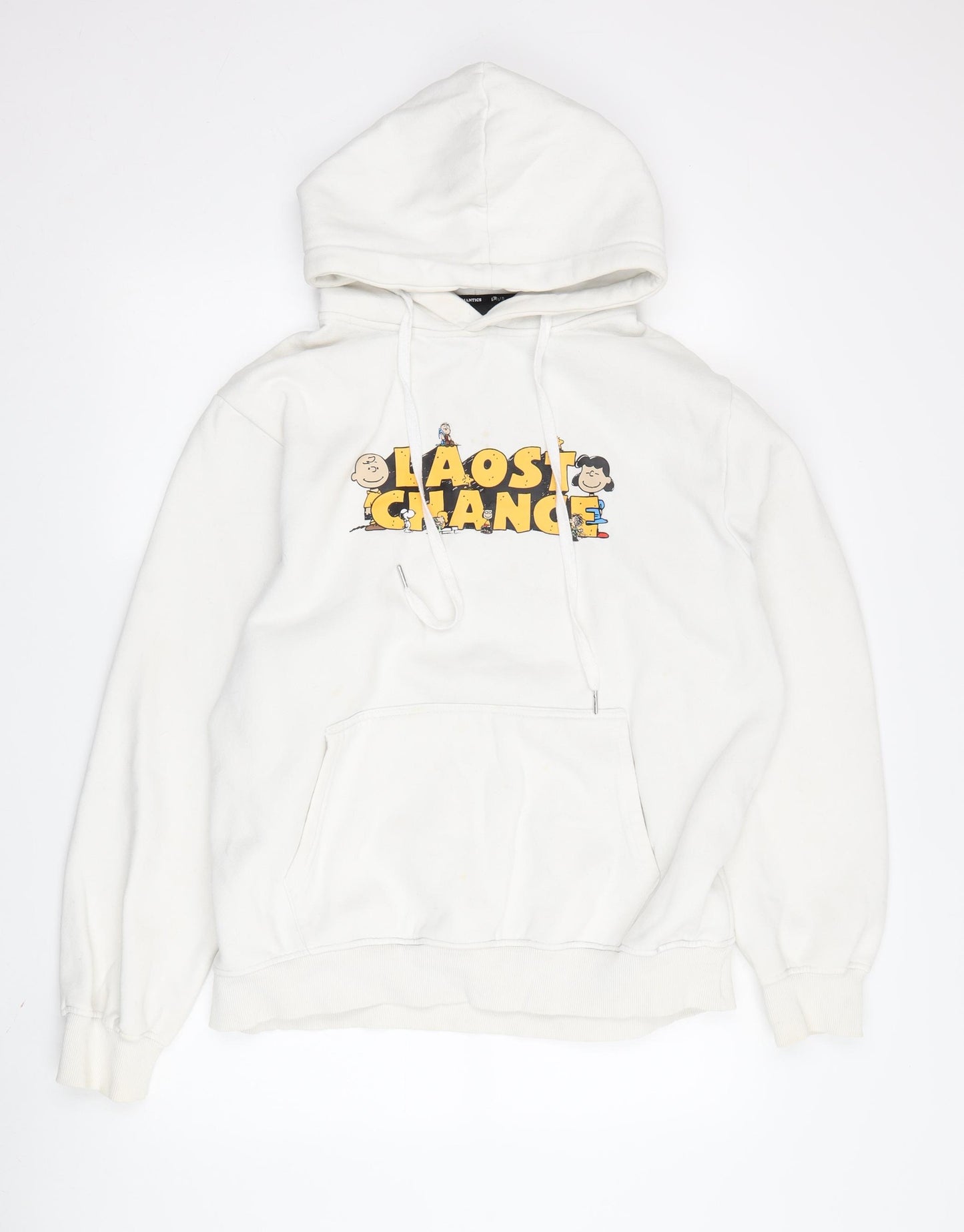 Semantics Men's White Cartoon Pullover Hoodie M