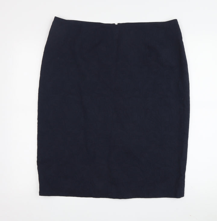 Charter Club Women's Blue Pencil Skirt Size 16