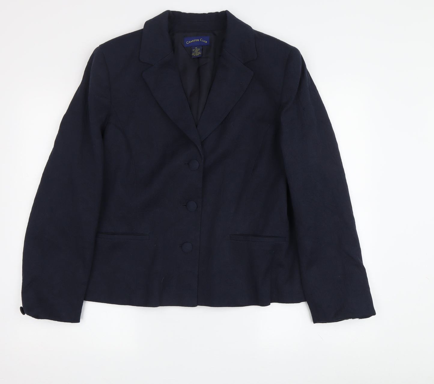 Charter Club Women's Black Blazer, Size 16, Classic Style