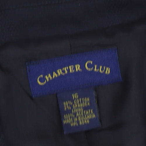 Charter Club Women's Black Blazer, Size 16, Classic Style