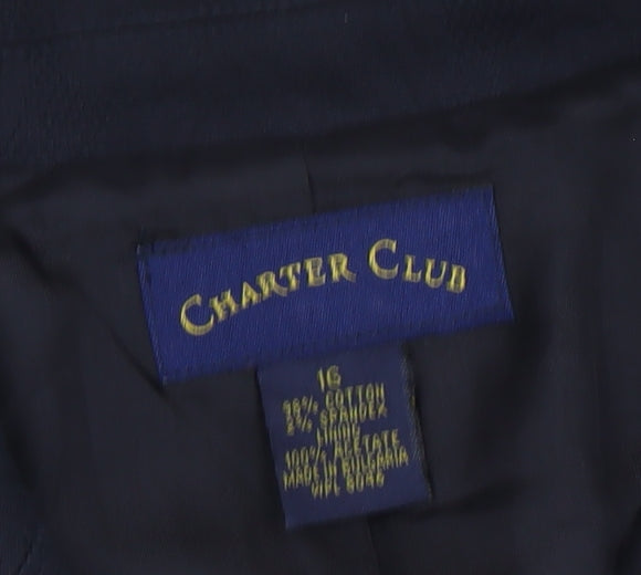 Charter Club Women's Black Blazer, Size 16, Classic Style