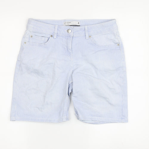 Next Women's Blue Pinstripe Boyfriend Shorts