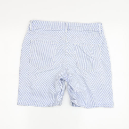 Next Women's Blue Pinstripe Boyfriend Shorts