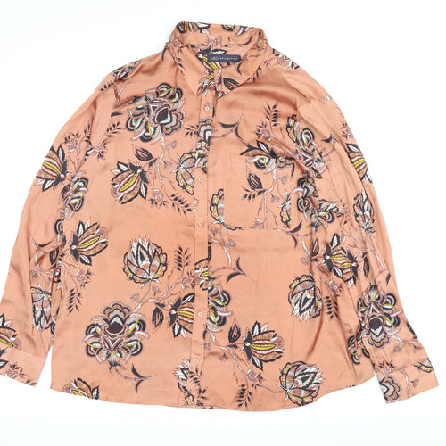 Marks and Spencer Women's Pink Floral Blouse Size 18 Regular Fit
