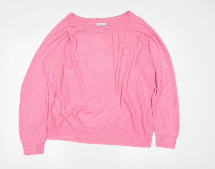 Jacqueline de Yong Women's Pink Pullover Jumper L