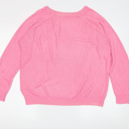 Jacqueline de Yong Women's Pink Pullover Jumper L