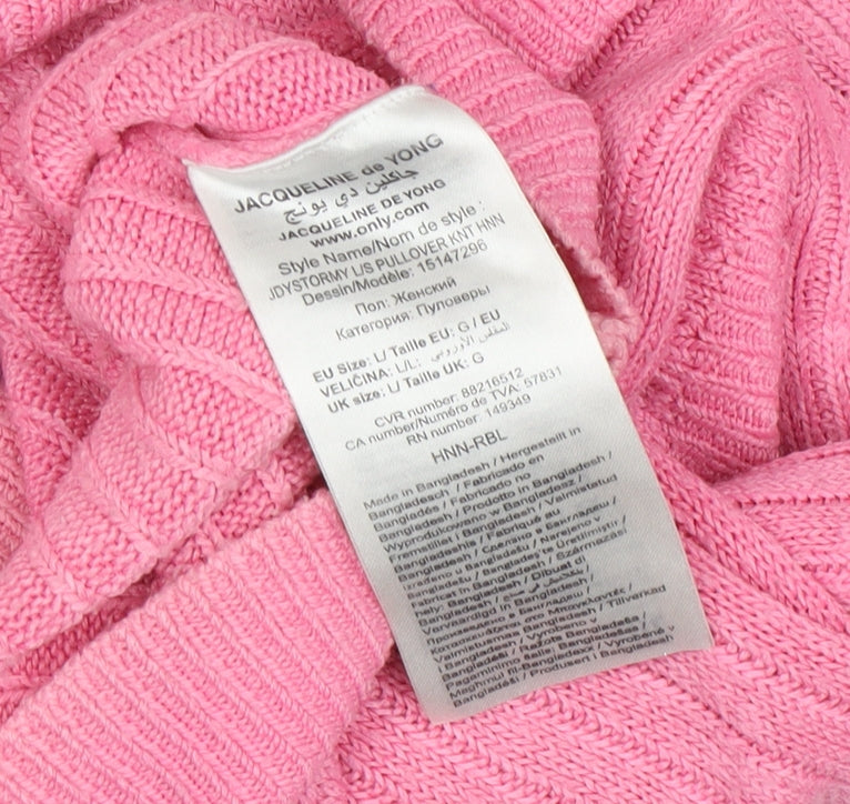 Jacqueline de Yong Women's Pink Pullover Jumper L