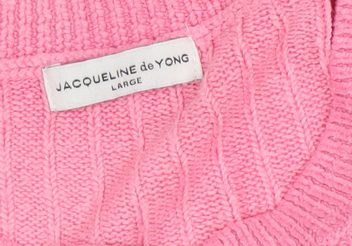 Jacqueline de Yong Women's Pink Pullover Jumper L