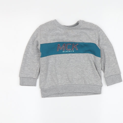 McKenzie Boys Grey Pullover Sweatshirt, 2 Years, Casual Logo Design