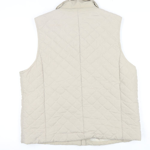 Janique Women's Beige Quilted Waistcoat Size 18