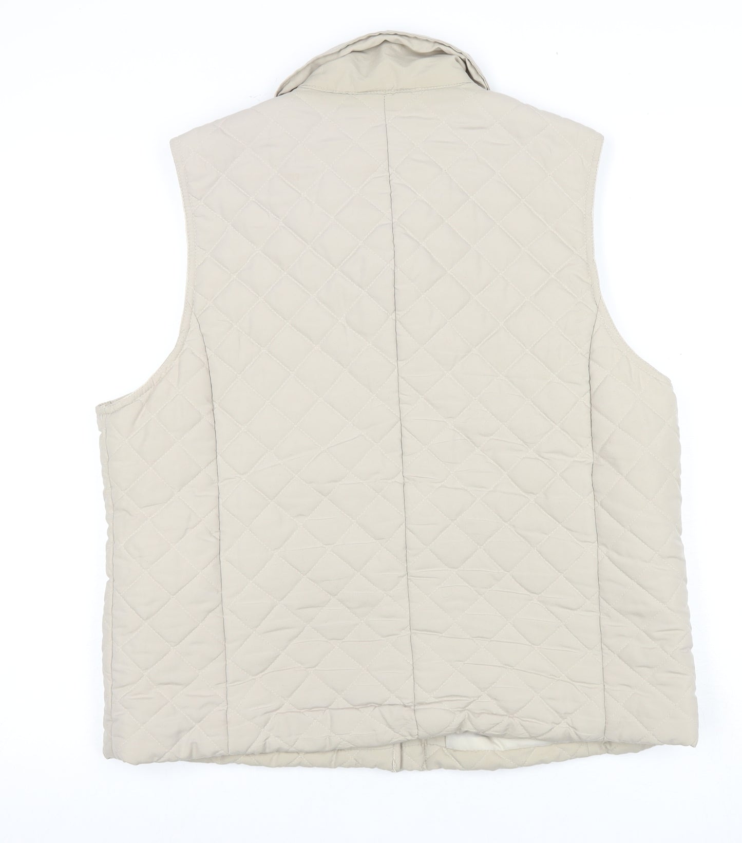Janique Women's Beige Quilted Waistcoat Size 18