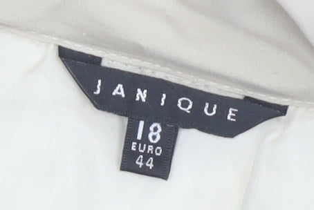 Janique Women's Beige Quilted Waistcoat Size 18