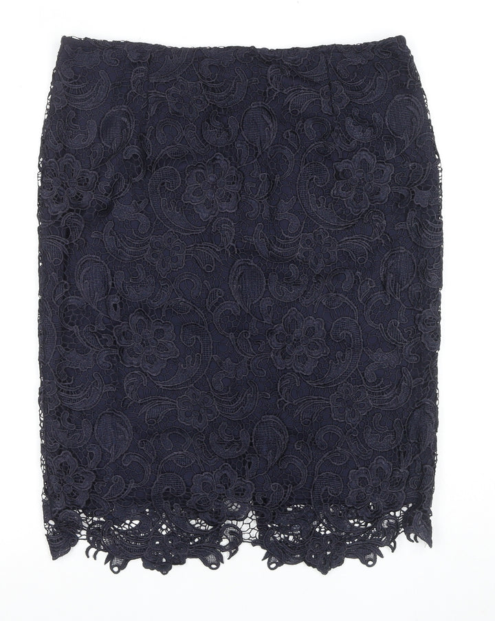 La Redoute Women's Blue Lace Pencil Skirt Size 16