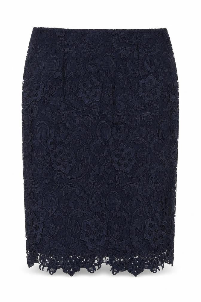 La Redoute Women's Blue Lace Pencil Skirt Size 16
