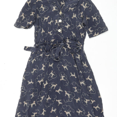 Cath Kidston Women's Blue Animal Print Shirt Dress