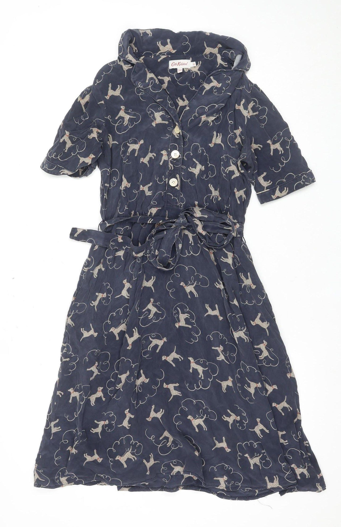 Cath Kidston Women's Blue Animal Print Shirt Dress
