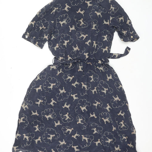 Cath Kidston Women's Blue Animal Print Shirt Dress